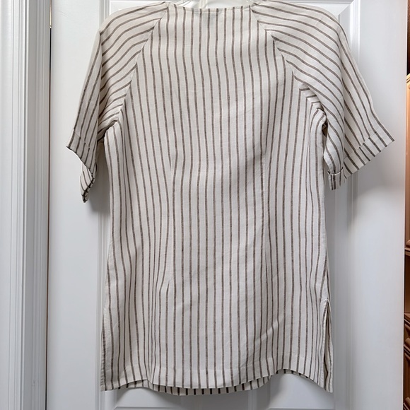 BROOKS BROTHERS Linen striped tunic sz M - Picture 2 of 7